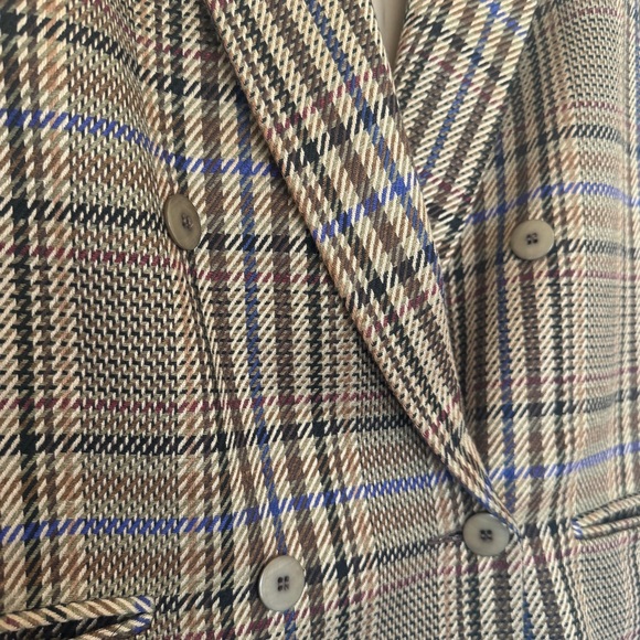 Gianni Sport Vintage Plaid Blazer - Brown and Blue - Picture 3 of 8